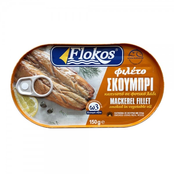 FLOKOS ΣΚΟΥΜΠΡΙ 150gr ΚΑΠΝΙΣΤΟ ΣΕ ΦΥΤΙΚΟ ΛΑΔΙ
