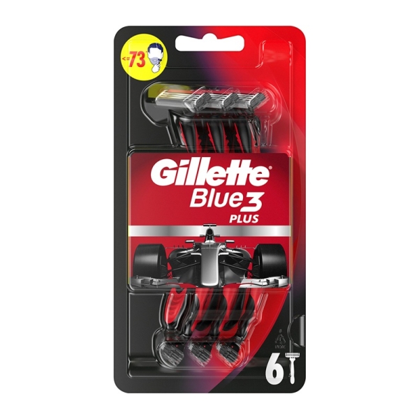 GILLETTE ΞΥΡΑΦΑΚΙΑ BLUE 3 PLUS RED 6τεμ