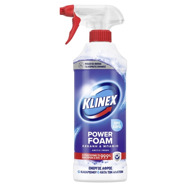 KLINEX POWER FOAM 435ml ARCTIC FRESH ΛΕΚΑΝΗ-ΜΠΑΝΙΟ ΧΩΡΙΣ ΧΛΩΡΙΟ