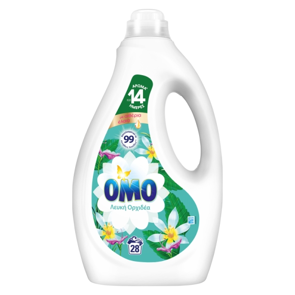 OMO ΥΓΡΟ ΠΛΥΝΤΗΡΙΟΥ 28μεζ/1,4lit ΛΕΥΚΗ ΟΡΧΙΔΕΑ