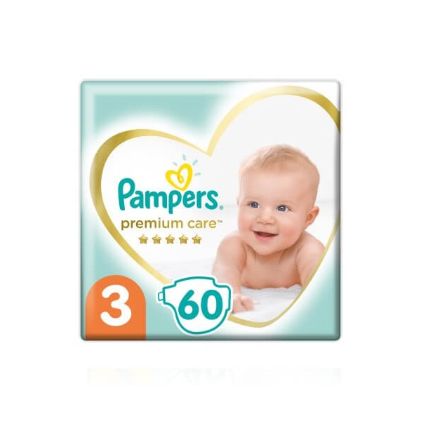 PAMPERS PREM.CARE No3 (6-10kg) 60τεμ JUMBO