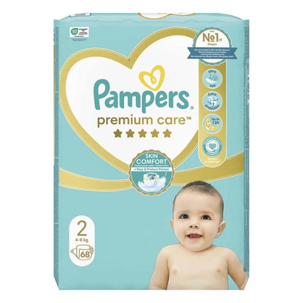 PAMPERS PREM.CARE No2 (4-8kg) 68τεμ JUMBO