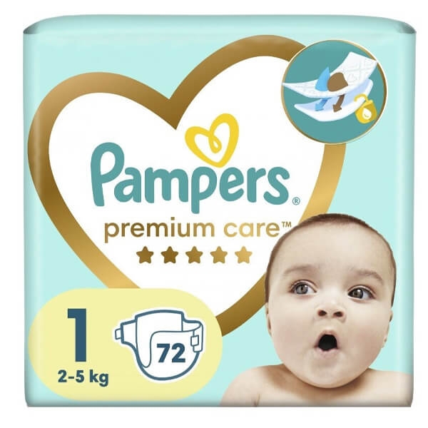PAMPERS PREM.CARE Νο1 (2-5kg) 72τεμ JUMBO