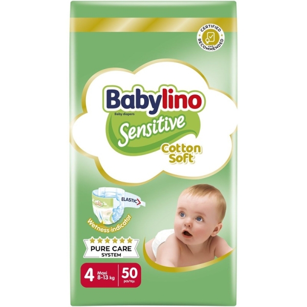 BABYLINO SENSITIVE No4 MAXI 7-18 KG/50 TEM